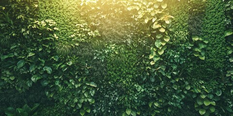 Wall Mural - vertical gardening in a home. 3d rendering of a green wall.