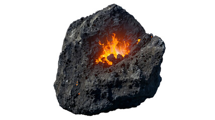 Aufkleber - burning asteroid rocks isolated on transparent background