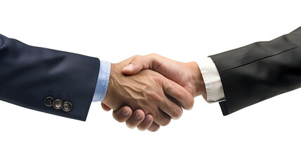 2 Business Man Hand Shaking - Isolated on Transparent Background 