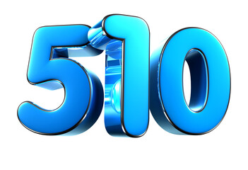 Blue number 510 3d illustration. Advertising signs. Product design. Product sales