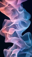 Wall Mural - Abstract Wavy Lines with Blue and Pink Gradient