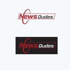 Poster - Unique news logo and icon in red colour.