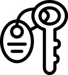 Wall Mural - Simple vector icon of a key with a blank tag, representing concepts like safety, ownership, and access control