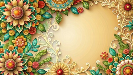 Wall Mural - Abstract floral background with intricate ornamental details , floral, abstract, background, ornament, design, pattern