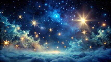 Wall Mural - stars sparkling in the night sky with glowing smoke creating a mystical and enchanting scene, stars,