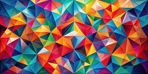 Poster - Geometric abstract art featuring bold colors and sharp lines , geometric, abstract, art, design, vivid, vibrant, colorful