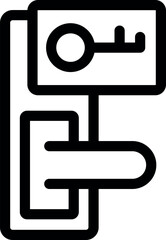 Poster - This simple and clear icon represents a hotel door handle with a keyhole, symbolizing access, security, and privacy