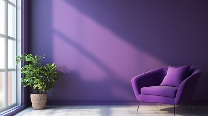 Wall Mural - Vibrant Violet Blue Wall - Rich Contrasting Backdrop for Color Scheme Enhancement