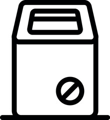 Poster - Simple vector of a payment terminal with a crossed out credit card depicting a refusal