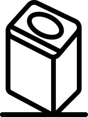 Sticker - Simple black line art icon representing a smart speaker device listening for voice commands