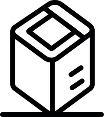 Poster - Blockchain technology icon representing a secure network connection with a cube and lines