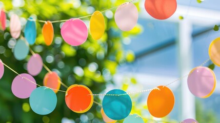 Colorful party garland, festive celebration concept.