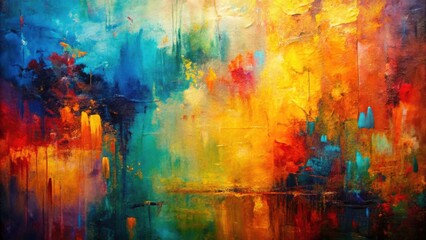 Poster - Abstract oil painting with intricate textures and layers of vibrant colors , art, abstract, oil painting, texture,vibrant