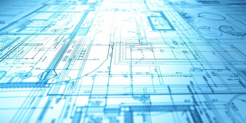 Fototapete - Conceptual image of UX design blueprint, emphasizing usability goals and user interface aesthetics