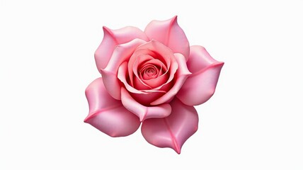 Sticker - A pink rose with a white background