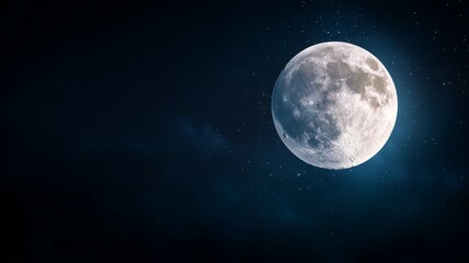Wall Mural - a large, bright moon is shining in the night sky