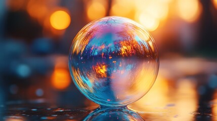 Poster - A Crystal Ball Reflection of a Sunset