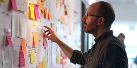 Fototapete - User journey mapping in UX design, emphasizing user-centric approaches to enhance product usability