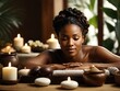 © shrinay - Black woman having massage at spa