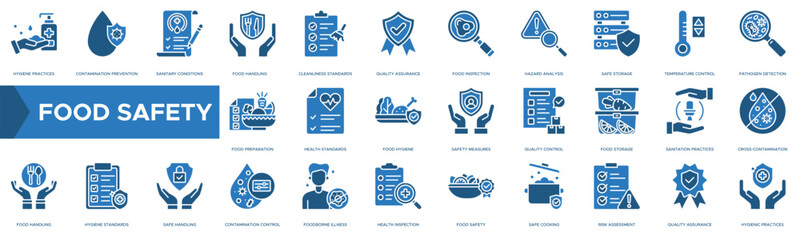 Food Safety icon. Hygiene Practices, Contamination Prevention, Sanitary Conditions, Food Handling and Cleanliness Standards