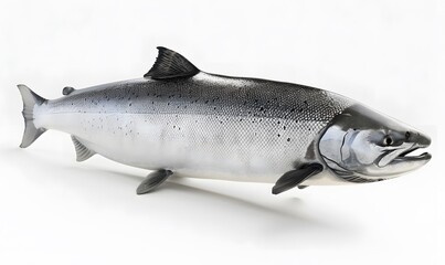 Salmon fish isolated on white without shadow. 