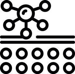 Poster - Icon of a network connecting with data points forming a grid, symbolizing a data storage system