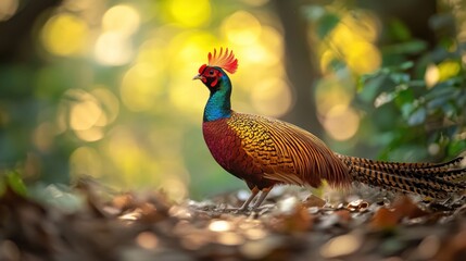 Sticker - Golden Pheasant in a Lush Forest