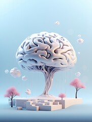 Wall Mural - background about world mental health day, 4k, photorealistic, copy-spacewith generative ai