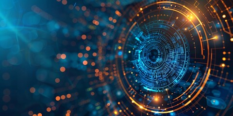 Poster - Abstract digital technology background with machine learning and AI concept with data analysis flow