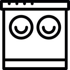 Sticker - Simple vector icon depicting a washing machine showing the control panel with two wash cycles available