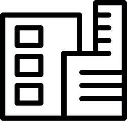 Poster - Simple vector icon of an architect designing a building plan using a ruler, ideal for architecture and construction related projects