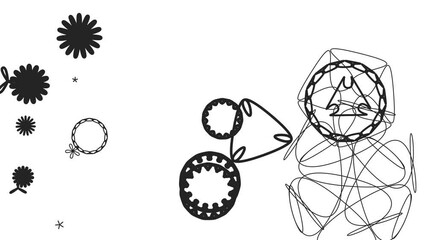 Wall Mural - Line abstract Animated footage element for motion graphic, on transparent background