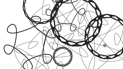 Wall Mural - Line abstract Animated footage element for motion graphic, on transparent background