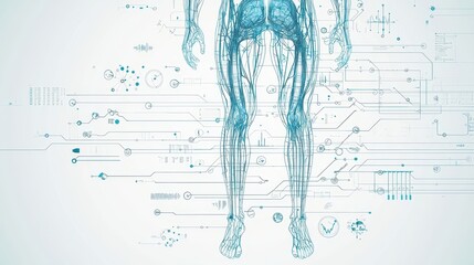 Digital Human Anatomy   Legs and Feet with Circuitry