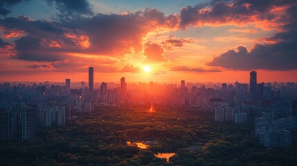 Poster - Cityscape at Sunset