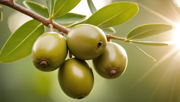 Olive branch on blurred background with space for text placement ideal for creative designs 95