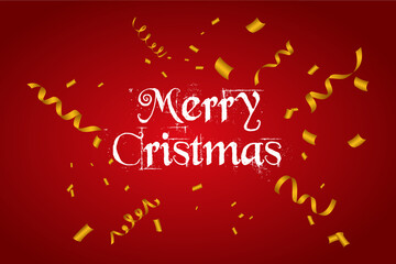 Wall Mural - christmas confetti snowflake with red background vector free