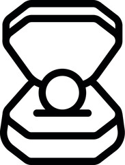 Poster - Minimalist icon of an open jewelry box containing a pearl necklace for a gift