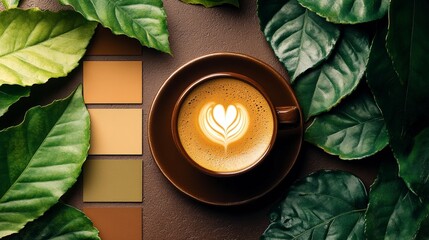 Wall Mural - Rustic Coffee Shop Vibes with Warm Earthy Tones