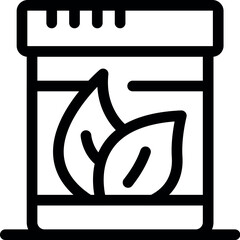 Poster - Simple icon of a reusable container made of plants for eco friendly packaging