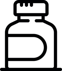 Poster - Simple line icon of a medicine bottle, representing concepts such as healthcare, medication, and pharmaceuticals