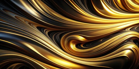 Wall Mural - Abstract background of gold and black colors swirling in water, gold, black, abstract, background, colors, swirling, water