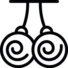 Poster - This vector icon features a pair of round earrings with a spiral pattern, representing a fashionable accessory