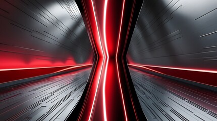 Wall Mural - Abstract 3D red background with glowing light. Generative Ai.