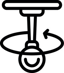Poster - This vector icon represents a surveillance camera that is rotating and recording