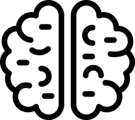 Poster - Simple line icon of a human brain, representing thought, memory and cognitive functions