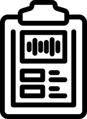 Poster - Clipboard showing audio track waveform icon vector outline for web design isolated on white background