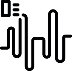 Sticker - Bold icon of a sound wave generating from a smartphone