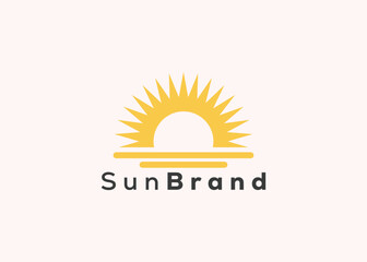 Wall Mural - Minimalist sun logo design template. Modern style sun logo