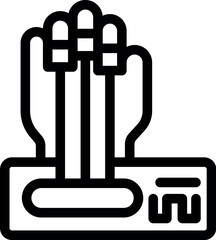 Poster - Hand with sensors attached to each finger is being scanned by a biometric device